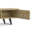 Meuble TV industriel moderne en bois massif Mitchell de 72 po de largeur pour téléviseurs jusqu'à 80 po