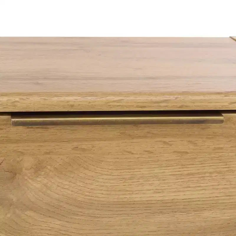 Table de chevet Angeria 2 tiroirs - NST3109 - Chêne/Laiton - Safavieh
