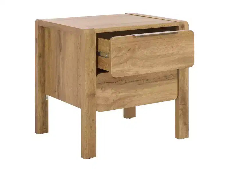 Table de chevet Angeria 2 tiroirs - NST3109 - Chêne/Laiton - Safavieh