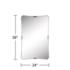 Miroir Mural Uttermost Saranac 24x38 Noir et Laiton