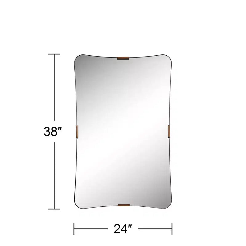Miroir Mural Uttermost Saranac 24x38 Noir et Laiton