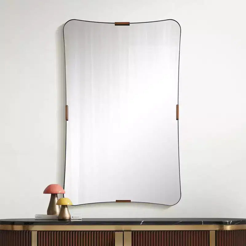 Miroir Mural Uttermost Saranac 24x38 Noir et Laiton