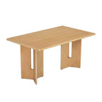 Table à manger rectangulaire Whisen 60, table à manger de style rustique en bois avec pieds découpés