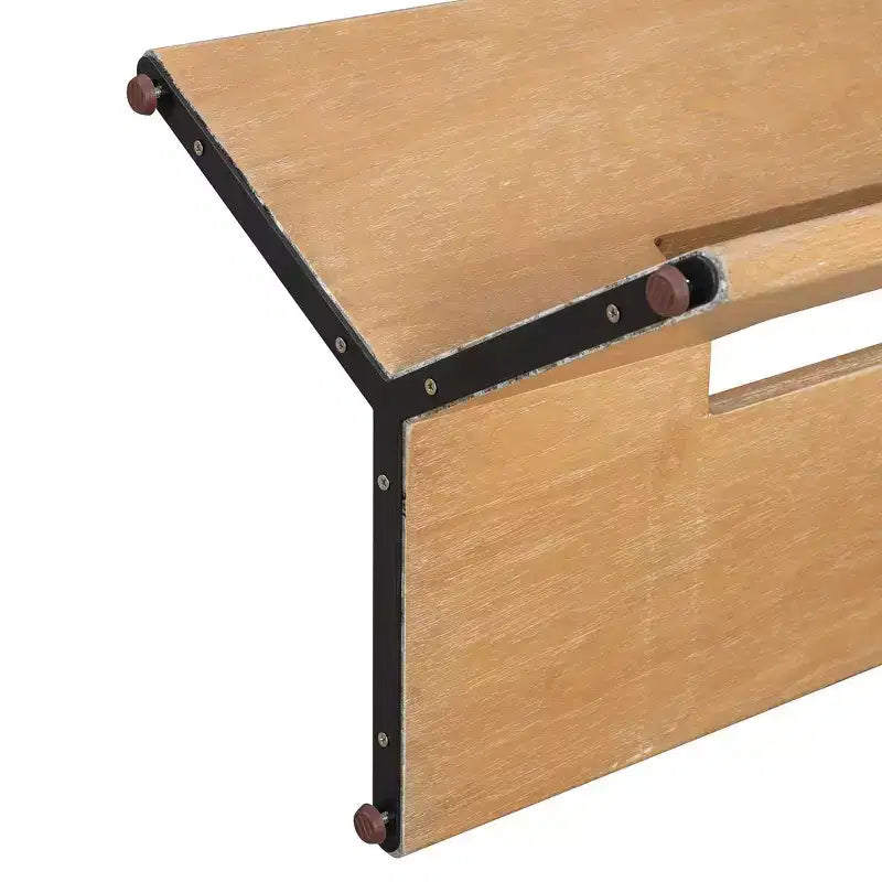 Table à manger rectangulaire Whisen 60, table à manger de style rustique en bois avec pieds découpés