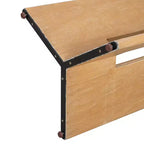 Table à manger rectangulaire Whisen 60, table à manger de style rustique en bois avec pieds découpés