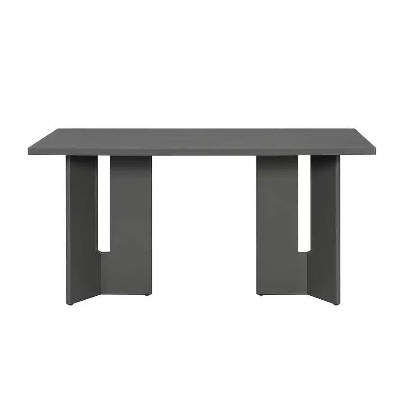 Table à manger rectangulaire Whisen 60, table à manger de style rustique en bois avec pieds découpés