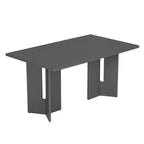 Table à manger rectangulaire Whisen 60, table à manger de style rustique en bois avec pieds découpés