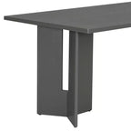 Table à manger rectangulaire Whisen 60, table à manger de style rustique en bois avec pieds découpés