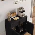 Buffet de cuisine avec 4 tiroirs, grand meuble à café de 158,5 cm avec rangement, buffet de rangement moderne pour cuisine, salle à manger, salon