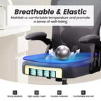 Chaise de bureau ergonomique KERDOM, Chaise de bureau en maille avec support lombaire et accoudoirs réglables, Noir