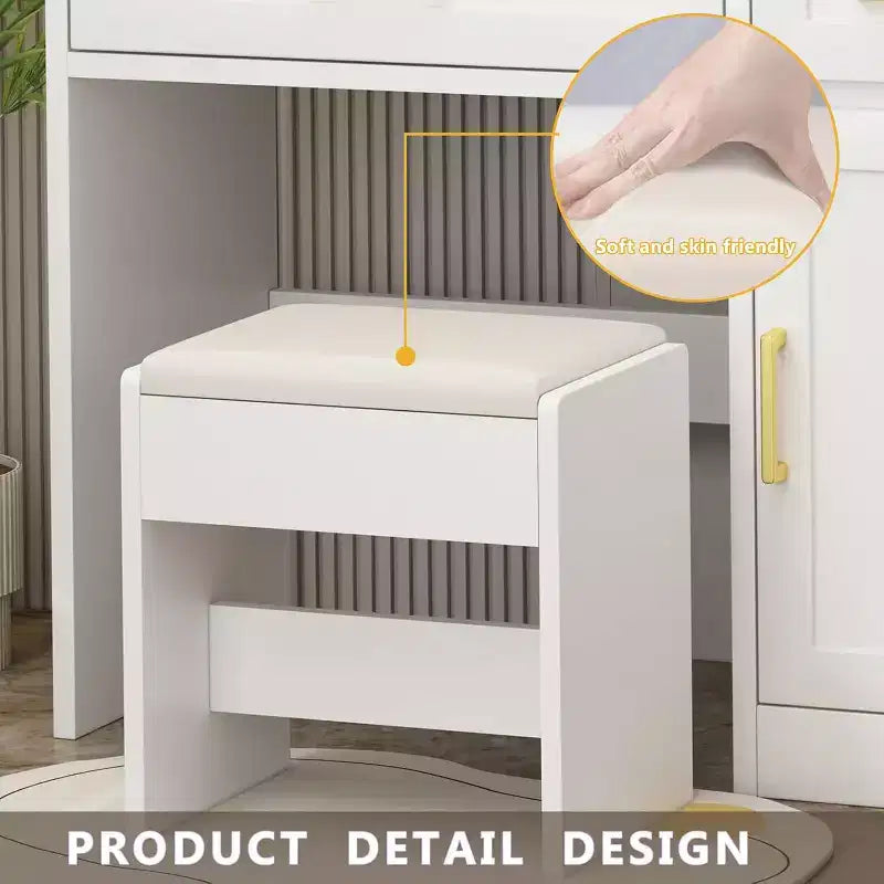 BALHAM TRADE-Coiffeuse avec Lumières et Rangement Tiroir Électrique Étagères 3 Modes d'Éclairage Luminosité Réglable