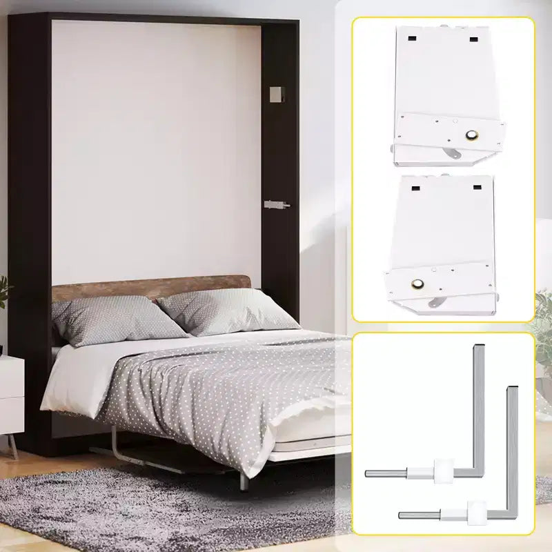 VEVOR Mécanisme de Ressorts Muraux Murphy, Kit de Quincaillerie de Support Robuste Bricolage pour Lit King Size Queen Size (Vertical), Blanc