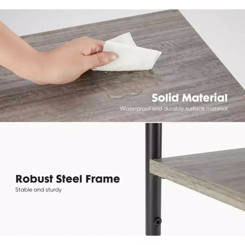 MAYEERTY Table basse 3 niveaux à hauteur réglable, Table de chevet de rangement peu encombrante, Rouille