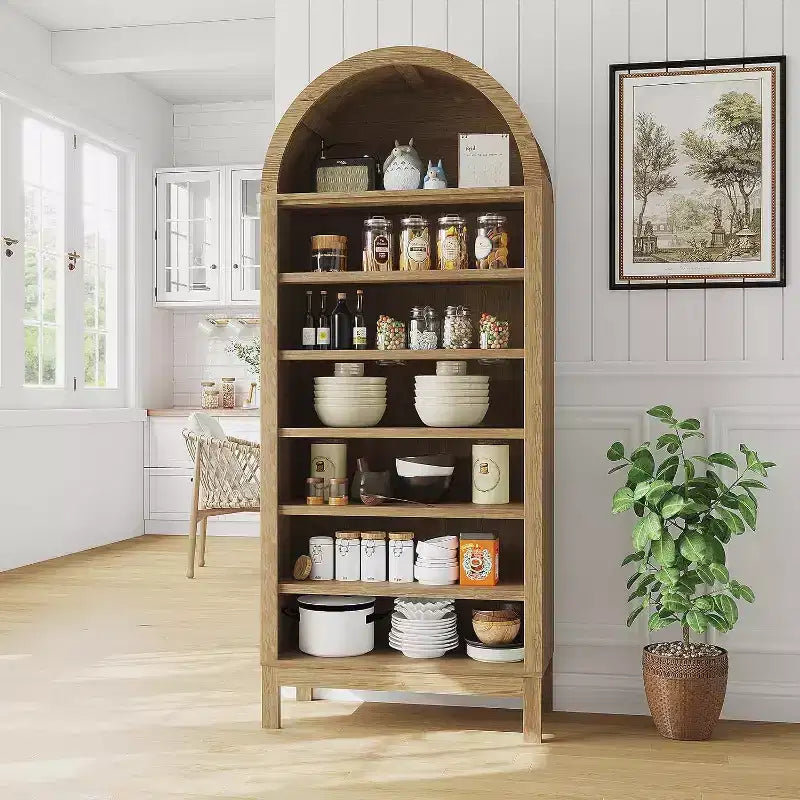 Meuble à chaussures, Meuble de rangement pour chaussures 71 po de hauteur, 7 niveaux, en bois de chêne, avec étagères réglables pour l'entrée