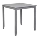 MAYEERTY Table de salle à manger carrée en bois, hauteur comptoir, table de cuisine grise pour petit espace, la table uniquement