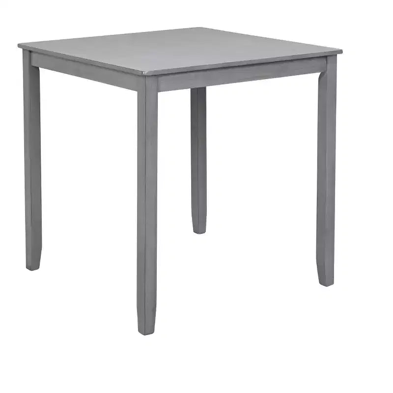 MAYEERTY Table de salle à manger carrée en bois, hauteur comptoir, table de cuisine grise pour petit espace, la table uniquement