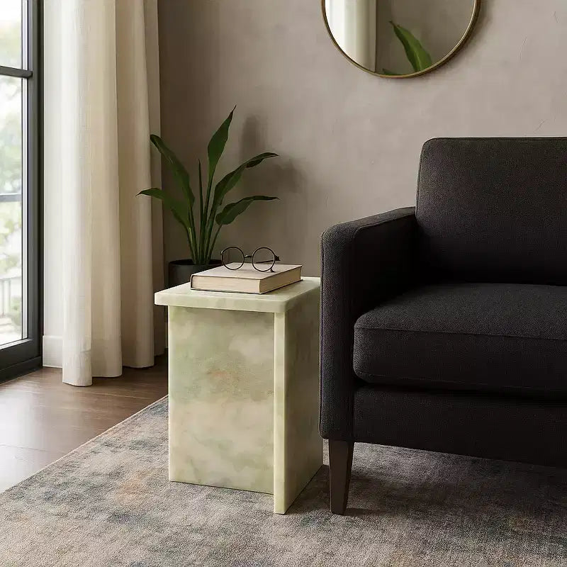 Table d'appoint chic, guéridon ou petite table de chevet pour la décoration intérieure - Table d'appoint carrée en marbre parfaite pour la décoration de la chambre ou du salon
