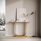 GDFStudio Rusk - Console étroite moderne en bois de 43,3 po