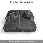 Canapé d'angle HOMLUX sans montage avec mousse haute densité et assise confortable, canapé moelleux standard