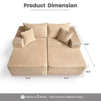 Canapé d'angle HOMLUX sans montage avec mousse haute densité et assise confortable, canapé moelleux standard