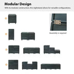 Leo 2 - Ensemble de 2 tables d'appoint avec tiroir et design modulaire | ART OF LIVING DESIGNS-NOIR