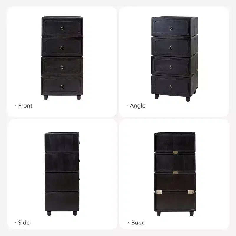 Leo 2 - Ensemble de 2 tables d'appoint avec tiroir et design modulaire | ART OF LIVING DESIGNS-NOIR