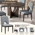Ensemble de salle à manger rond extensible 5 pièces pour 4 personnes, table de salle à manger de cuisine moderne avec rallonge amovible et 4 chaises rembourrées pour salle à manger