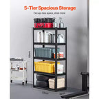 Étagères de rangement VEVOR, 907 kg, étagères de rangement de garage à 5 niveaux, étagères métalliques réglables de 40,6 x 81,3 x 160 cm pour étagères de garage, étagère utilitaire, noir