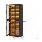 MAYEERTY Meuble à chaussures autoportant avec portes en acrylique et lumières LED, Organisateur de rangement de chaussures pour entrée