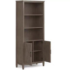 Bibliothèque de transition Cantina en BOIS MASSIF 183 cm x 76 cm marron fumé