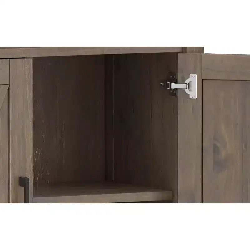 Bibliothèque de transition Cantina en BOIS MASSIF 183 cm x 76 cm marron fumé