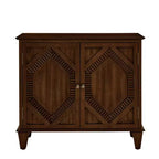 34 Meuble d'appoint géométrique, Buffet de rangement moderne à 2 portes avec étagère réglable pour entrée, salon - Panipeachy