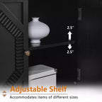 34 Meuble d'appoint géométrique, Buffet de rangement moderne à 2 portes avec étagère réglable pour entrée, salon - Panipeachy