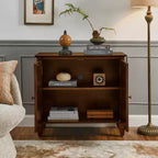 34 Meuble d'appoint géométrique, Buffet de rangement moderne à 2 portes avec étagère réglable pour entrée, salon - Panipeachy