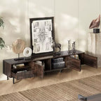 JVNOXK 78 Meuble TV Moderne du Milieu du Siècle pour Téléviseurs de 65+ Pouces, Console TV avec Armoires de Rangement pour Salon, Meuble de Rangement pour Centre de Divertissement