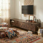 JVNOXK 78 Meuble TV Moderne du Milieu du Siècle pour Téléviseurs de 65+ Pouces, Console TV avec Armoires de Rangement pour Salon, Meuble de Rangement pour Centre de Divertissement