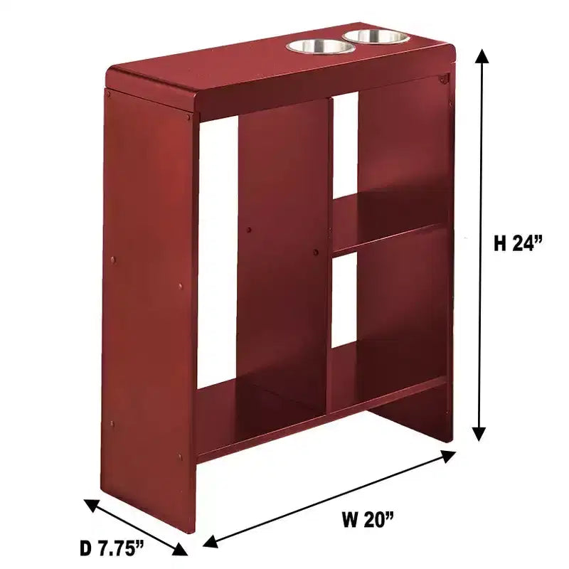 Table d'appoint The Lakeside Collection avec porte-boissons, étagères de rangement, porte-revues -