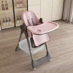 Chaise Haute Portable Réglable Siège d'Alimentation pour Bébé à Tout-Petit (0-6 Ans) avec Roues Verrouillables, Ceinture 5 Points et Design Facile à Nettoyer, pour la Maison