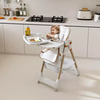 Chaise Haute Portable Réglable Siège d'Alimentation pour Bébé à Tout-Petit (0-6 Ans) avec Roues Verrouillables, Ceinture 5 Points et Design Facile à Nettoyer, pour la Maison