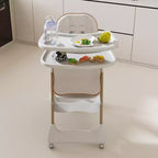 Chaise Haute Portable Réglable Siège d'Alimentation pour Bébé à Tout-Petit (0-6 Ans) avec Roues Verrouillables, Ceinture 5 Points et Design Facile à Nettoyer, pour la Maison