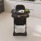 Chaise Haute Portable Réglable Siège d'Alimentation pour Bébé à Tout-Petit (0-6 Ans) avec Roues Verrouillables, Ceinture 5 Points et Design Facile à Nettoyer, pour la Maison