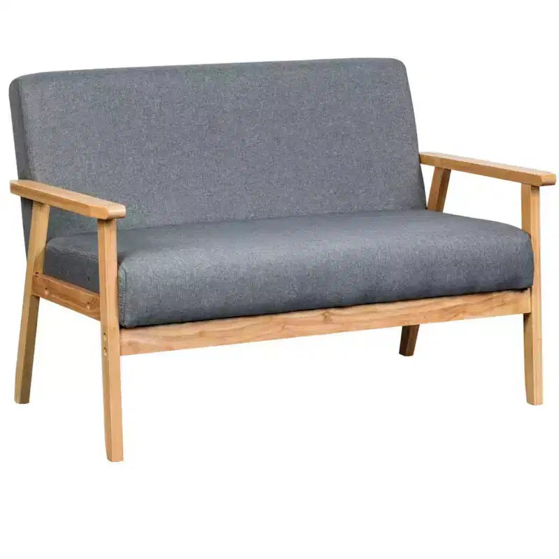 Causeuse moderne en lin et bois Irene 45 de GDFStudio