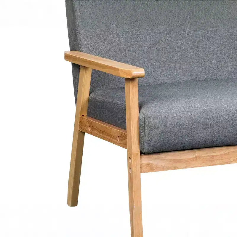 Causeuse moderne en lin et bois Irene 45 de GDFStudio