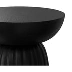 Table d'appoint contemporaine en manguier massif à rayures Willis, 33 cm de large