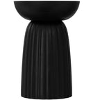 Table d'appoint contemporaine en manguier massif à rayures Willis, 33 cm de large