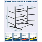 Support de rangement pour kayak ultra résistant à 3 couches COZONY, support en acier double face pour garage, quai, abri de jardin
