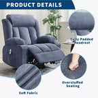 Fauteuil inclinable pivotant sur 360° surdimensionné avec fonctions chauffante et massante. Fauteuil à bascule large pour personnes de grande taille et fortes, 3 positions, porte-gobelets, port USB et pochette. Le fauteuil de relaxation par excellence.