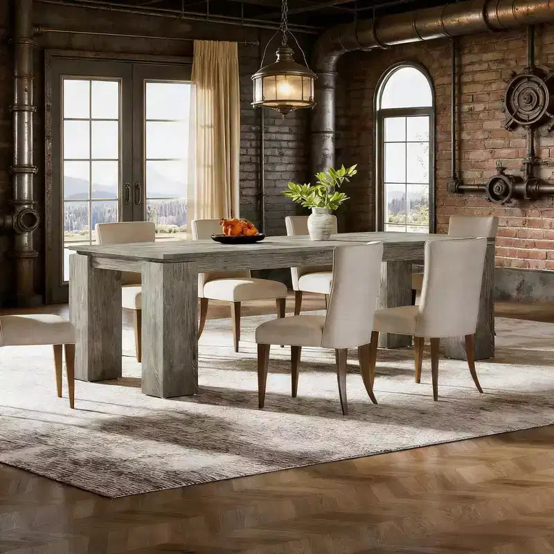 Table à manger moderne, table de cuisine extra longue pour 6-8 personnes