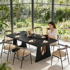 Table à manger en bois, table de cuisine rectangulaire de 70 pour 6 à 8 personnes