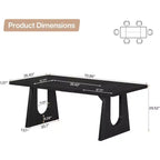 Table à manger en bois, table de cuisine rectangulaire de 70 pour 6 à 8 personnes